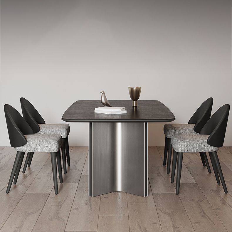 Mesa de comedor rectangular mesa de comedor de piedra con pedestal doble