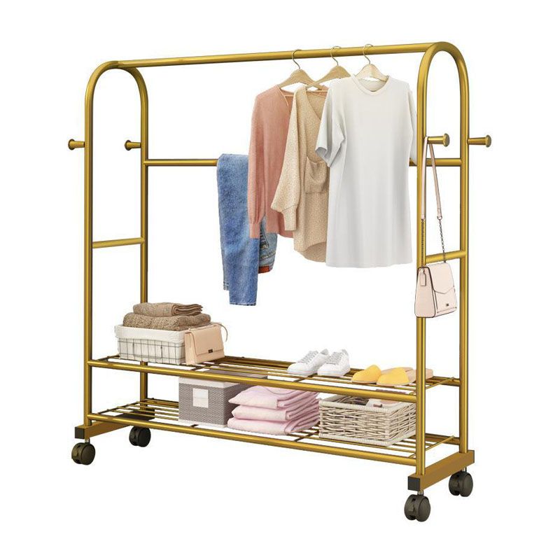 Rack de manteau de style glam métal étagères autoportantes.