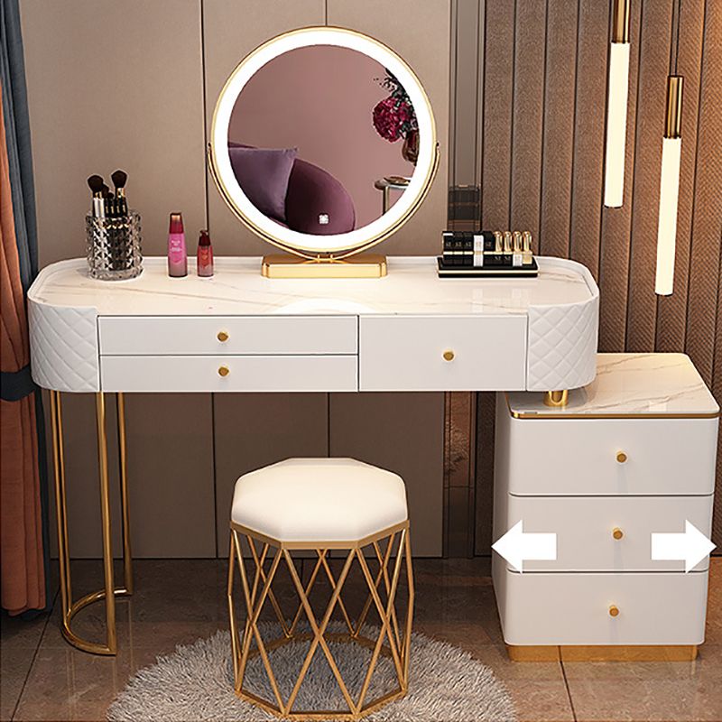 15.74" Wide Vanity Desk with 5/6 Storage Drawers Glam Glass Dresser