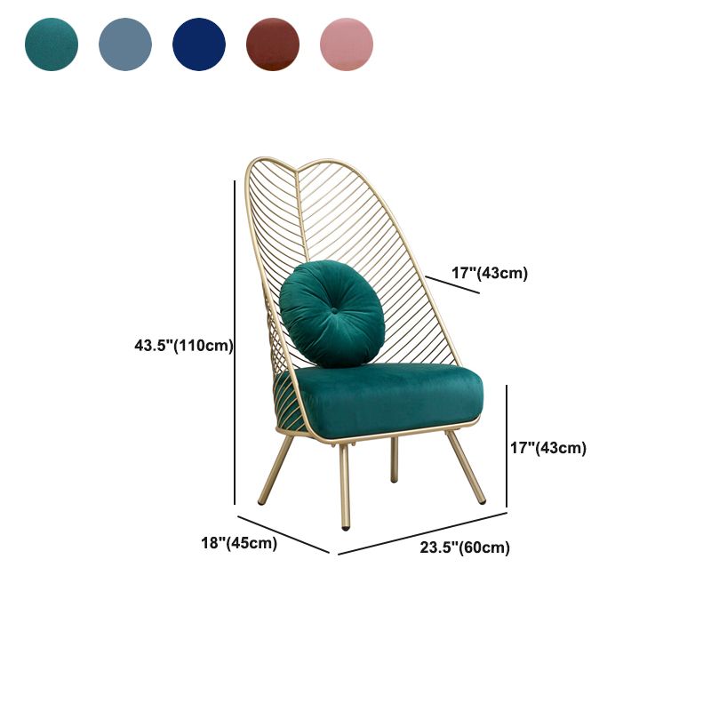 Glam 23.6" Wide Pillow Back Metal Frame 4 Legs Armless Chair Clearhalo 'Accent Chairs' 'accent_chairs' 'Chairs & Seating' 'furn' 'furn_accent_chairs' 'Furniture' 'Living Room Furniture' 1200x1200_2a6e7393-e3f6-4873-a432-c06b775d542e