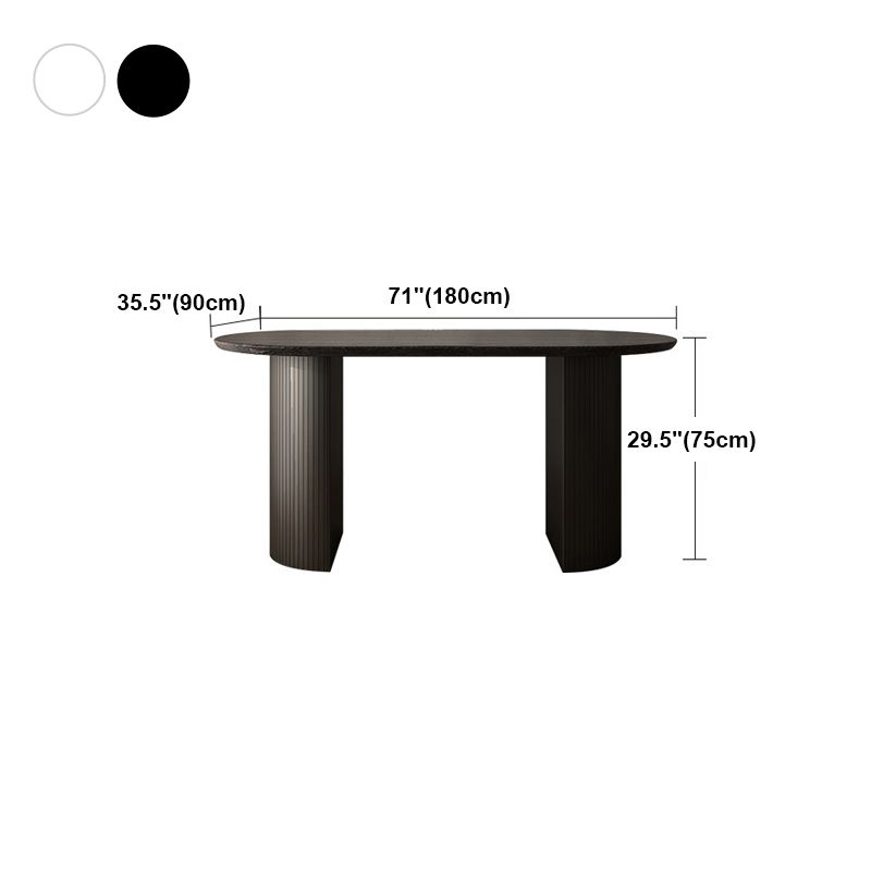 Simplicity Style Furniture Oval Double Pedestal Dining Site Table for Dining Room Clearhalo 'Dining Tables & Seating' 'Dining Tables' 'dining_table' 'furn' 'furn_dining_table' 'Furniture' 'furniture_dining_table' 'Kitchen & Dining Furniture' 'kitchen' 'kitchen_dining_table' 1200x1200_2a6f332f-3f96-45ec-a29c-e1eb8a211fb4