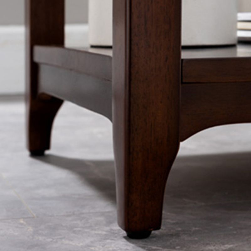 Country Double Tier Wood End Table 4 Legs Sofa Side Table with Shelf Clearhalo 'Coffee & Accent Tables' 'End & Side Tables' 'end_side_tables' 'furn' 'furn_end_side_tables' 'Furniture' 'Living Room Furniture' 1200x1200_2a6f68bd-a4d4-4d83-82cb-ccb7fae6899d