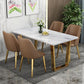 Rectangular Scandinavian Style Sintered Stone Dining Room Set Dining Furniture with Metallic Base Clearhalo 'Dining Room Sets' 'Dining Tables & Seating' 'dining_room_set' 'furn' 'furn_dining_room_set' 'Furniture' 'furniture_dining_room_set' 'Kitchen & Dining Furniture' 'kitchen&dining_furn' 'kitchen' 1200x1200_2a7156cd-01e4-4382-9a04-4f33329ce31a
