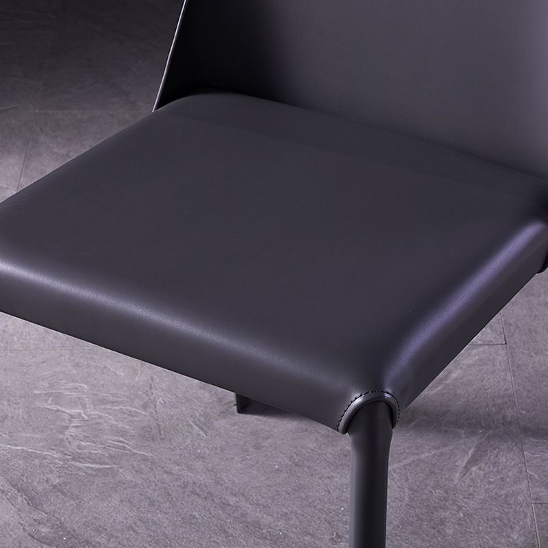 Modern Dining Room Armless Dining Chairs Multicolor Leather Side Chair Clearhalo ' kitchen&dining_furn' 'Dining Chairs' 'Dining Tables & Seating' 'dining_chair' 'furn' 'furn_dining_chair' 'Furniture' 'furniture_dining_chair' 'Kitchen & Dining Furniture' 'kitchen' 1200x1200_2a72a4bf-30dc-43e3-a6f9-b8825012d001