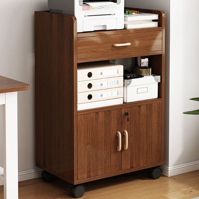 Engineered houten boekenkast met deuren verticale boekenplank voor kantoor