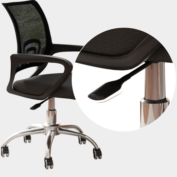 Silla de oficina giratoria contemporánea, escritorio de microfibra, silla con respaldo medio