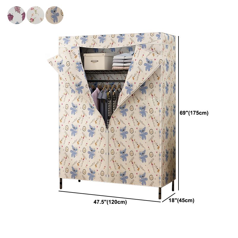 Contemporary Style Wardrobe Metal 1-Door Wardrobe Closet for Bedroom