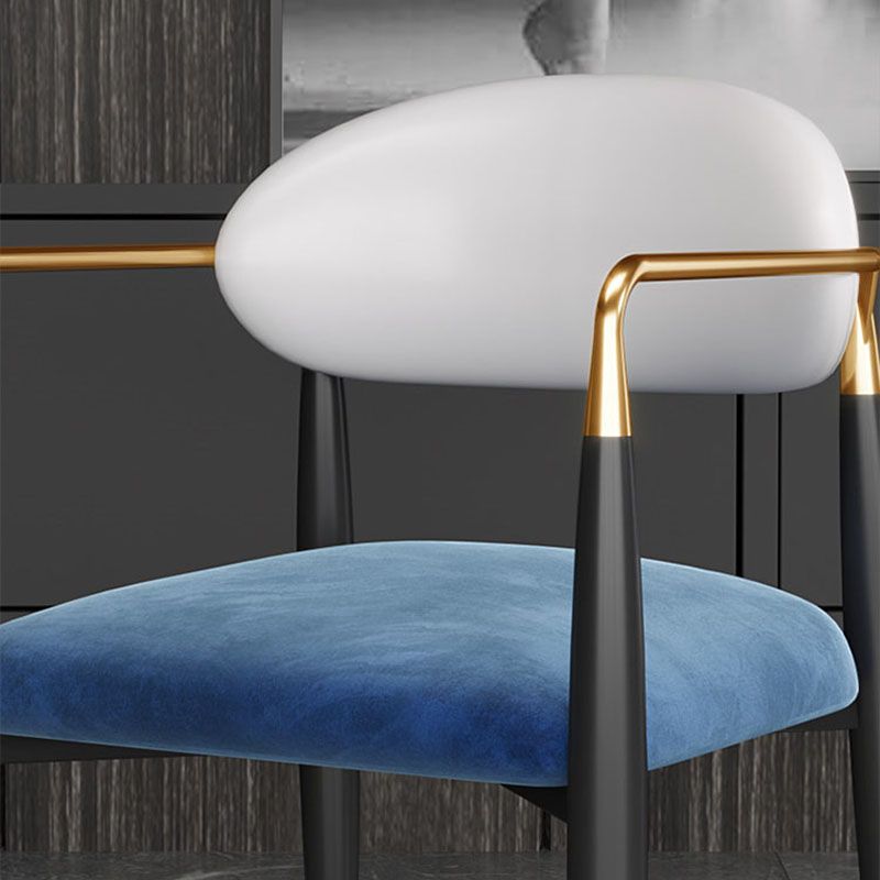 Contemporary Style Kitchen Metal Dining Chair Open Back Dining Arm Side Chair Clearhalo ' kitchen&dining_furn' 'Dining Chairs' 'Dining Tables & Seating' 'dining_chair' 'furn' 'furn_dining_chair' 'Furniture' 'furniture_dining_chair' 'Kitchen & Dining Furniture' 'kitchen' 1200x1200_2a75bb22-16f4-4240-8c7e-c51cd2c1f786