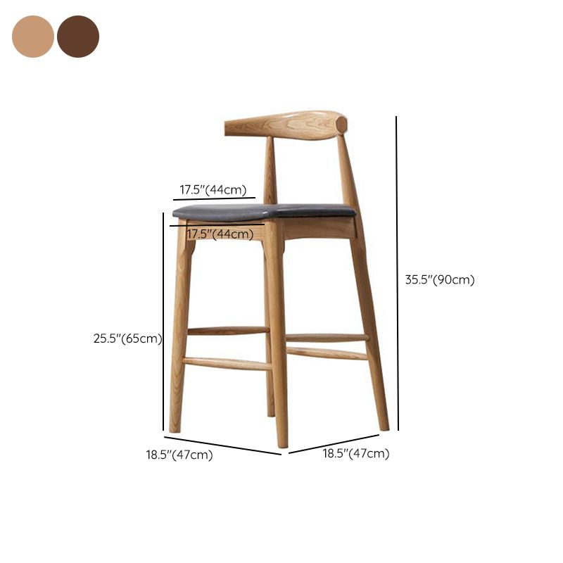 Faux Leather Dining Stools Industrial Bar Stool with Wood Base Clearhalo 'Bar Furniture' 'Bar Stools' 'bar_stools' 'furn' 'furn_bar_stools' 'Furniture' 'Kitchen & Dining Furniture' 1200x1200_2a75e6b4-0198-4be3-8db5-f77df9b23074