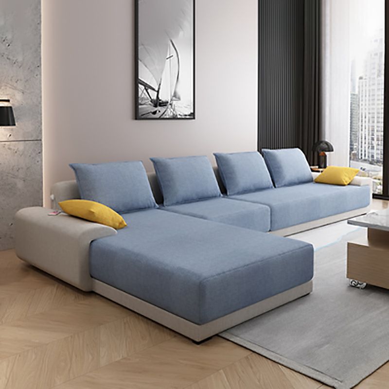 Modern Loose Back Removable Cushions Sofa with Reversible Chaise Clearhalo 'furn' 'furn_sectionals' 'Furniture' 'furniture_sectionals' 'kitchen' 'kitchen_sectionals' 'Living Room Furniture' 'Sectionals' 1200x1200_2a78d3d9-d8f3-4980-b2ce-7cb1c8810d6e