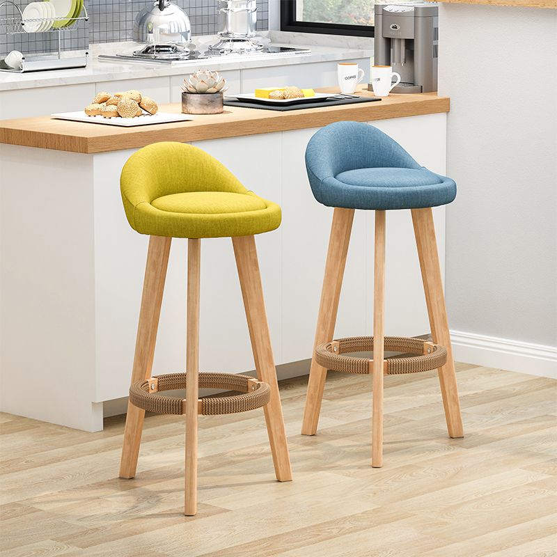 Scandinavian Upholstered Footrest Barstool Matte Finish Wood Bristol Stool Clearhalo 'Bar Furniture' 'Bar Stools' 'bar_stools' 'furn' 'furn_bar_stools' 'Furniture' 'furniture_bar_stools' 'Kitchen & Dining Furniture' 1200x1200_2a7907b8-f03e-484d-889e-66a576037c7c