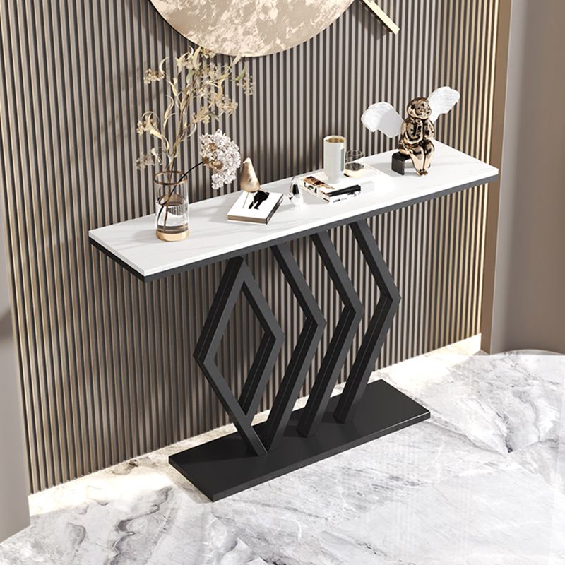 Tavolo da ardesia glam e console metallica resistente alle macchie astratte per Hall