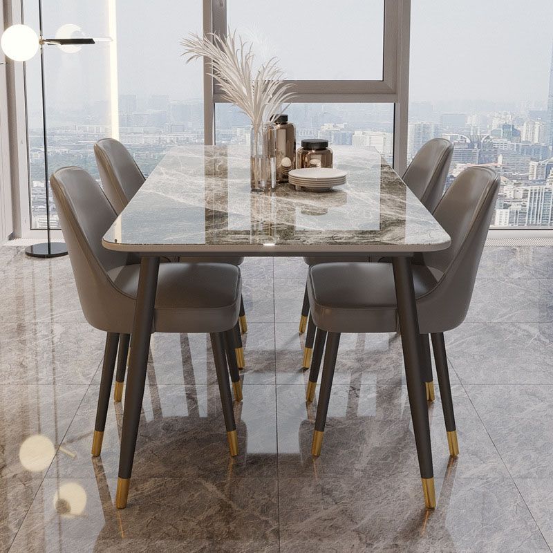 Sintered Stone Top Dining Table Metal Base Table for Dining Room Clearhalo 'Dining Tables & Seating' 'Dining Tables' 'dining_table' 'furn' 'furn_dining_table' 'Furniture' 'Kitchen & Dining Furniture' 1200x1200_2a799f4f-9e70-460b-8d9f-2a8efd3c363d