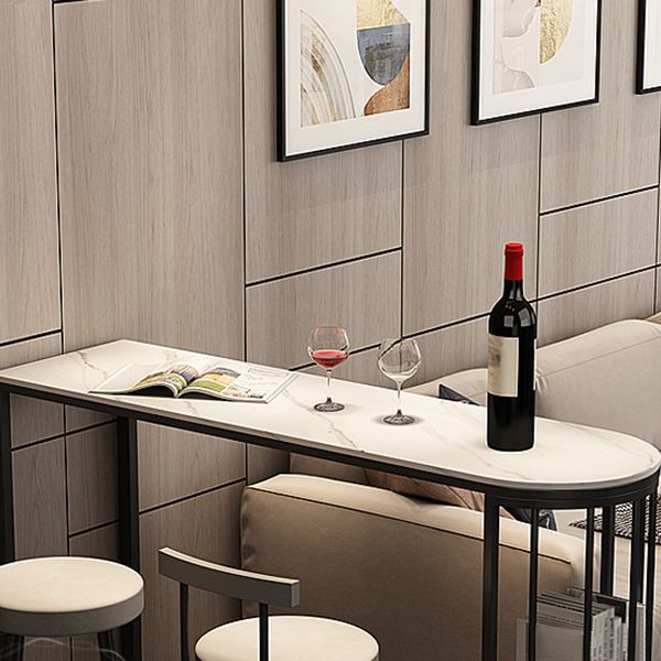 Modern Style Stone Bar Table White Colour Double pedestal Bar Dining Table Clearhalo 'Bar Furniture' 'Bar Tables' 'bar_tables' 'furn' 'furn_bar_tables' 'Furniture' 'Kitchen & Dining Furniture' 1200x1200_2a79f6d4-264c-475f-a095-36e3c72d3f39