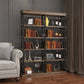Industrial Style Open Back Bookshelf Standard Metal Bookcase with Rectangular Shelves
