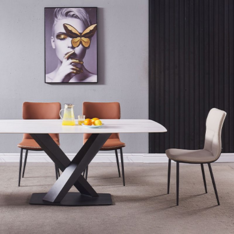 Contemporary Leather Side Chair Solid Back Dining Chair (Set of 2) Clearhalo ' kitchen&dining_furn' 'Dining Chairs' 'Dining Tables & Seating' 'dining_chair' 'furn' 'furn_dining_chair' 'Furniture' 'furniture_dining_chair' 'Kitchen & Dining Furniture' 'kitchen' 1200x1200_2a7bc13f-f775-42b4-b43e-a195deb7fddd