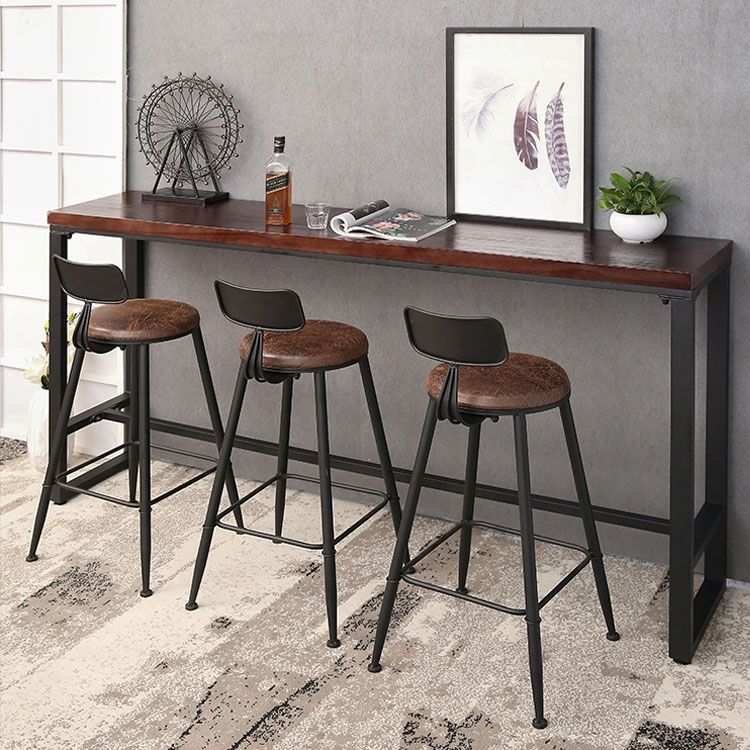 Contemporary Bar Stools Armless Dining Stools with Black Metal Base Clearhalo 'Bar Furniture' 'Bar Stools' 'bar_stools' 'furn' 'furn_bar_stools' 'Furniture' 'Kitchen & Dining Furniture' 1200x1200_2a7d6b75-19bf-4c4d-9507-64cf13dd08c8
