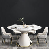 Round Sintered Stone Dining Table Convertible Dining Table for Kitchen Clearhalo 'Dining Tables & Seating' 'Dining Tables' 'dining_table' 'furn' 'furn_dining_table' 'Furniture' 'Kitchen & Dining Furniture' 1200x1200_2a7e2bb7-326c-4c90-b009-6a8c3e46757d