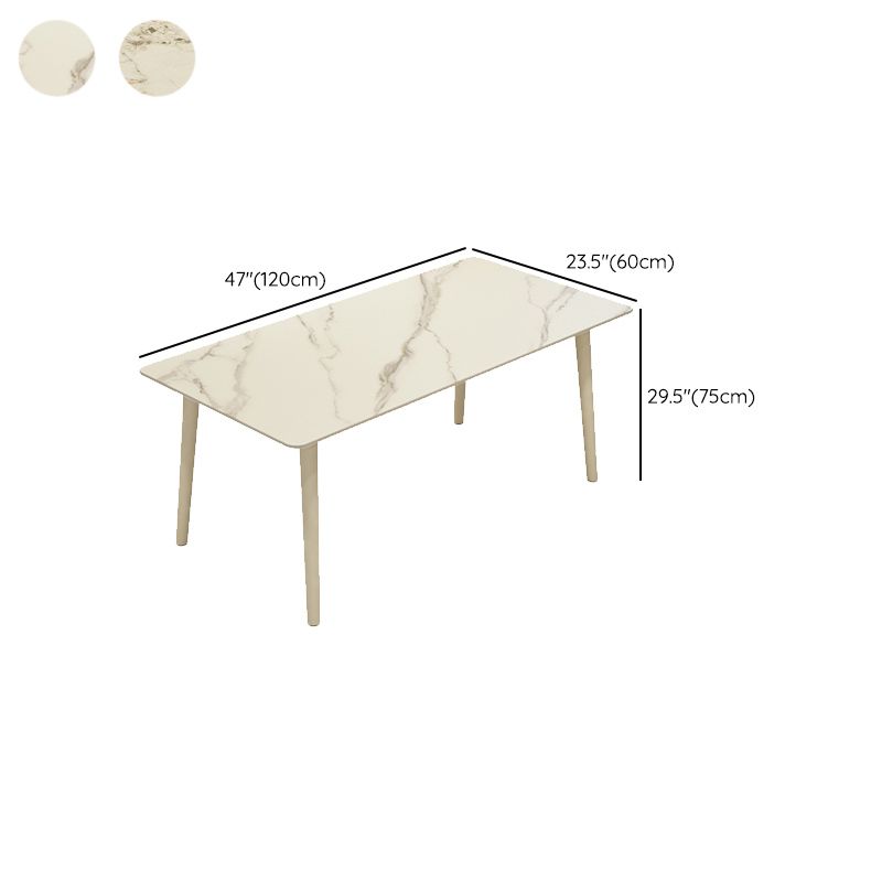 Moderne Rechteckstein -Esstisch 1/5/7 Stücke Essset für Cafe