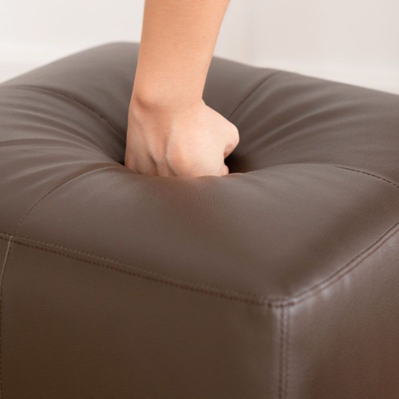 Pocali quadrati moderni sgabelli in pelle autentica, 16,38 "H