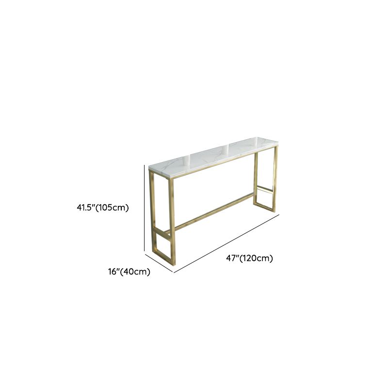 White Faux Marble Table Modern Style Bistro Table with Gold Base Clearhalo 'Bar Furniture' 'Bar Tables' 'bar_tables' 'furn' 'furn_bar_tables' 'Furniture' 'Kitchen & Dining Furniture' 1200x1200_2a7e42af-bca0-467a-a30d-2f1cda311674