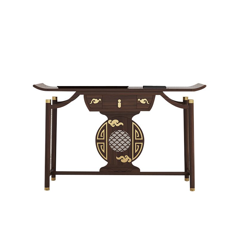 Mesa de consola de consola contemporánea de rectángulo mesa de sofá de consola de madera en marrón