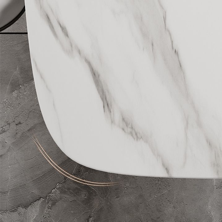 Sintered Stone Dining Set 1/4/5/7 Pcs White Rectangle Dining Table and Armless Chairs Clearhalo 'Dining Room Sets' 'Dining Tables & Seating' 'dining_room_set' 'furn' 'furn_dining_room_set' 'Furniture' 'Kitchen & Dining Furniture' 1200x1200_2a802464-ee9c-4b86-9375-59c372092f7c