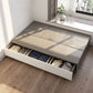 White and Brown Finish Platform Bed Lift Up Storage Platform Bed Frame Clearhalo 'Bedroom Furniture' 'Beds' 'furn' 'furn_beds' 'Furniture' 1200x1200_2a82631c-c14c-43f3-90d6-bf6e981b1c43