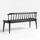 Contemporary Solid Wood Bench Backrest Seating Bench with 4 Legs