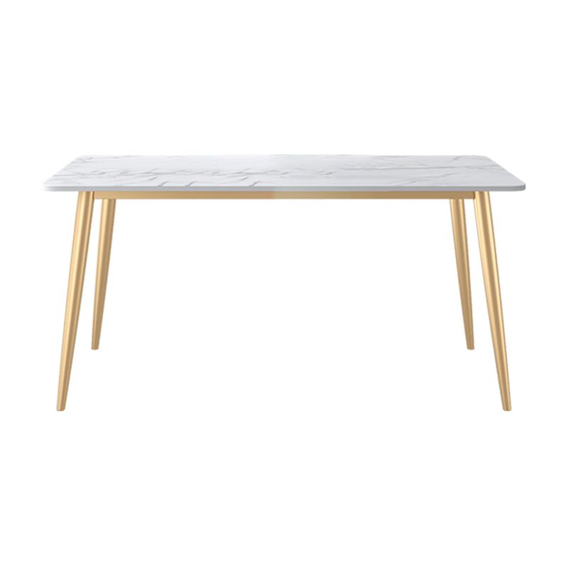 Table à manger de luxe traditionnelle Table à manger rectangulaire en pierre blanche pour la maison