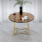 Moderne 11,8 "H ronde glazen salontafel ijzeren abstracte cocktailtafel