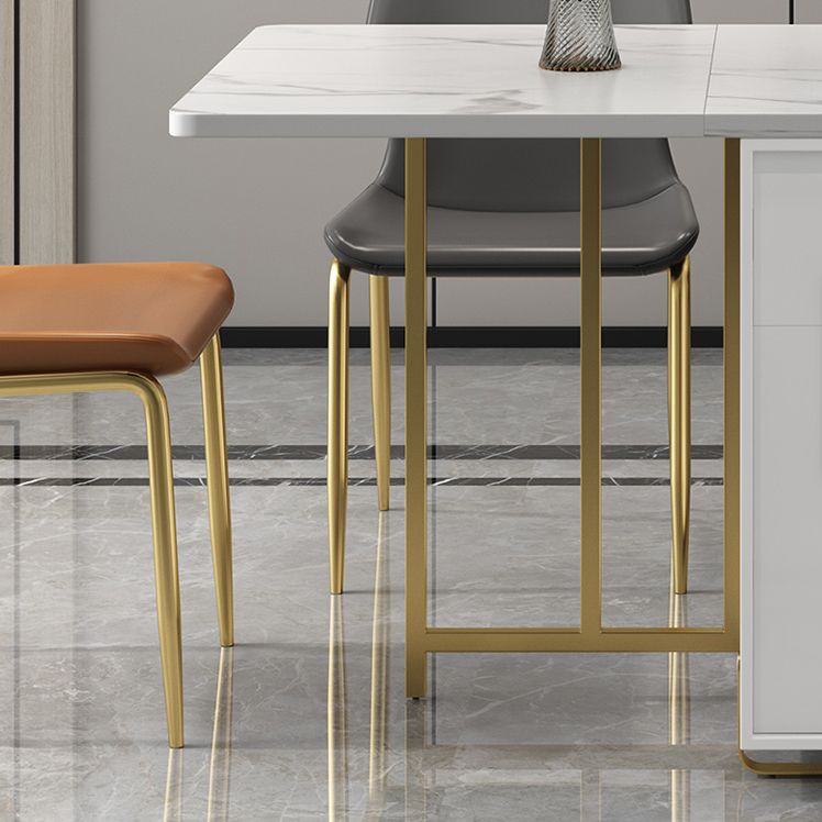 51.2''L Contemporary Sintered Stone Dining Table Folding White Dining Table for Kitchen Clearhalo ' dining_table' 'Dining Tables & Seating' 'Dining Tables' 'furn' 'furn_dining_table' 'Furniture' 'furniture_dining_table' 'Kitchen & Dining Furniture' 'kitchen&dining_furn' 'kitchen' 'kitchen_dining_table' 1200x1200_2a84c58c-dc49-4017-96f4-0e0f44fae157