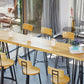 Mesa moderna de altura de barra, mesa de Pub Bistro con tapa de madera maciza y patas de metal