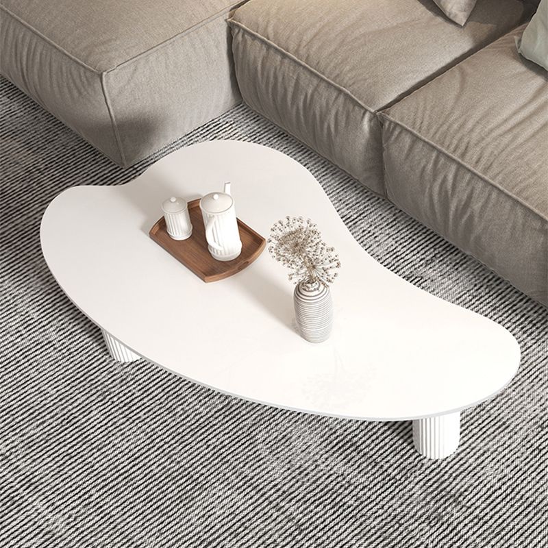 Modern Slate 3 Legs Coffee Table Single White Cocktail Table