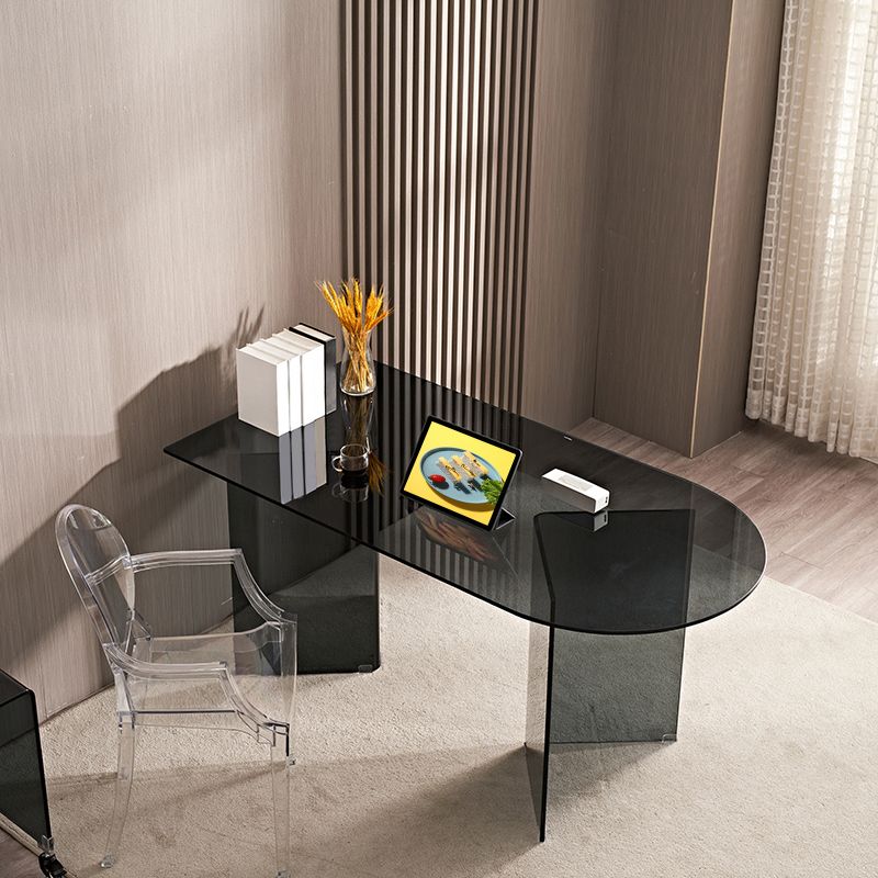 Modern Tempered Glass Dining Table Glass Base for Dining Room Clearhalo 'Dining Tables & Seating' 'Dining Tables' 'dining_table' 'furn' 'furn_dining_table' 'Furniture' 'Kitchen & Dining Furniture' 1200x1200_2a87a9db-ace9-47e0-a5a3-4a05f9f09959
