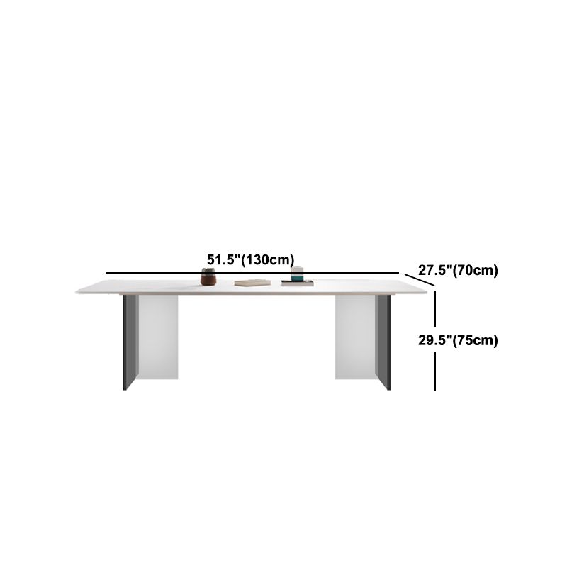 Mesa de comedor moderna con mesa de comedor rectangular de piedra blanca para cocina