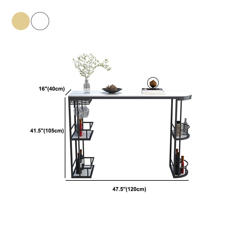 Glam Style 1/2/3 Pieces Bar Table Set Rectangle Stone Bar Table with Metal High Stools Clearhalo 'Bar Furniture' 'furn' 'furn_home_bar_bar_sets' 'Furniture' 'Home Bars & Bar Sets' 'home_bar_bar_sets' 'Kitchen & Dining Furniture' 1200x1200_2a883ce6-50ec-4048-8f09-bba9ac56460a