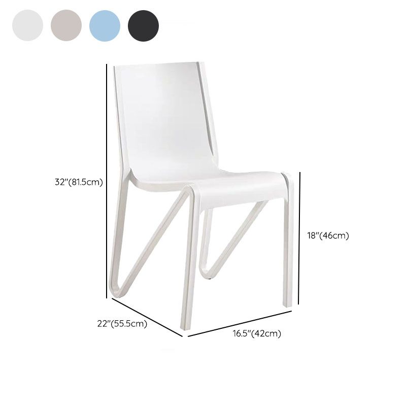 Contemporary Style Armless Chair Plastic Solid Back Side Dining Chair for Restaurant Clearhalo 'Dining Chairs' 'Dining Tables & Seating' 'dining_chair' 'furn' 'furn_dining_chair' 'Furniture' 'Kitchen & Dining Furniture' 1200x1200_2a88f8b1-0ba2-46c8-99e0-ac6ecca278c2