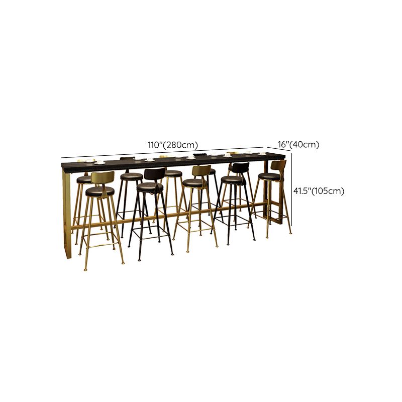 Glam Rechteck Counterhöhe Tisch Massivholzstange Esstisch