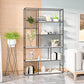Glam Engineered Wood Bookshelf Open Back Standard Bookcase with Shelves
