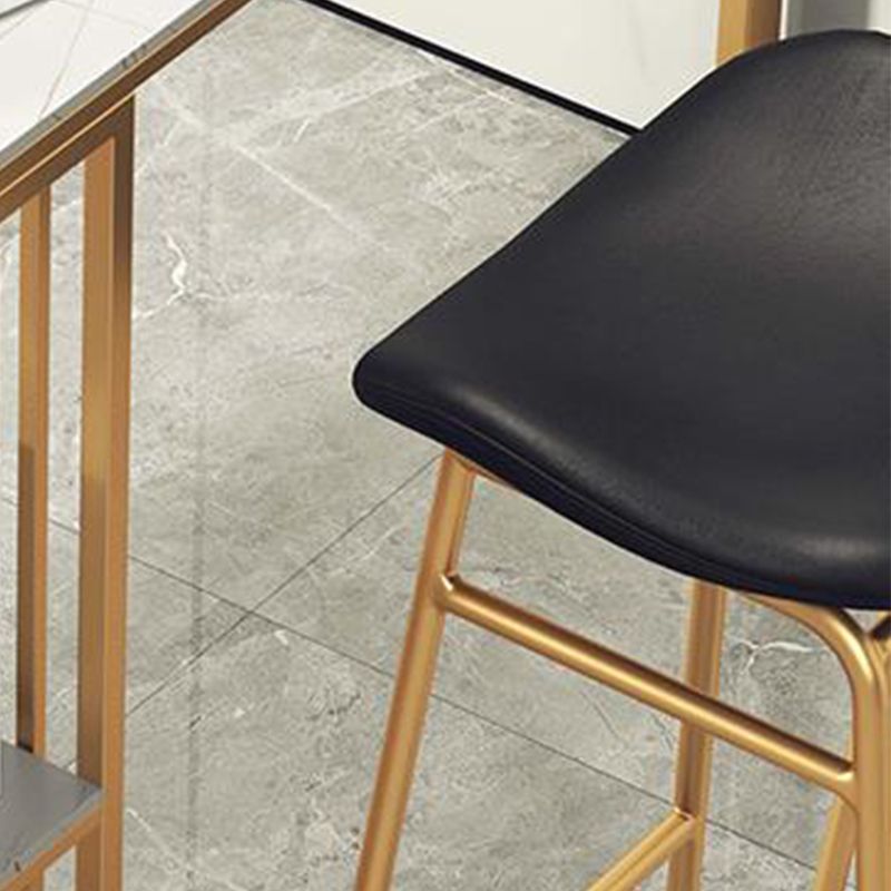 Faux Leather Bar Stools Glam Iron Backless Bar Stool with Footrest Clearhalo 'Bar Furniture' 'Bar Stools' 'bar_stools' 'furn' 'furn_bar_stools' 'Furniture' 'Kitchen & Dining Furniture' 1200x1200_2a8a9f01-a8ef-4e81-b77d-9b01c5fe2e84
