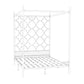 Metal Four Poster Bed con cabecera de marco abierto, cama estándar glamorosa