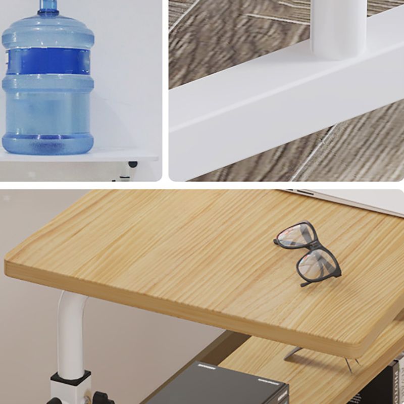 Modern Writing Desk Wooden Rectangular Standing Desk with Caster Wheel Clearhalo 'furn' 'furn_office_desk' 'Furniture' 'Office Desks' 'Office Furniture' 'office_desk' 1200x1200_2a8c759a-d8f2-437e-afae-c96574345757