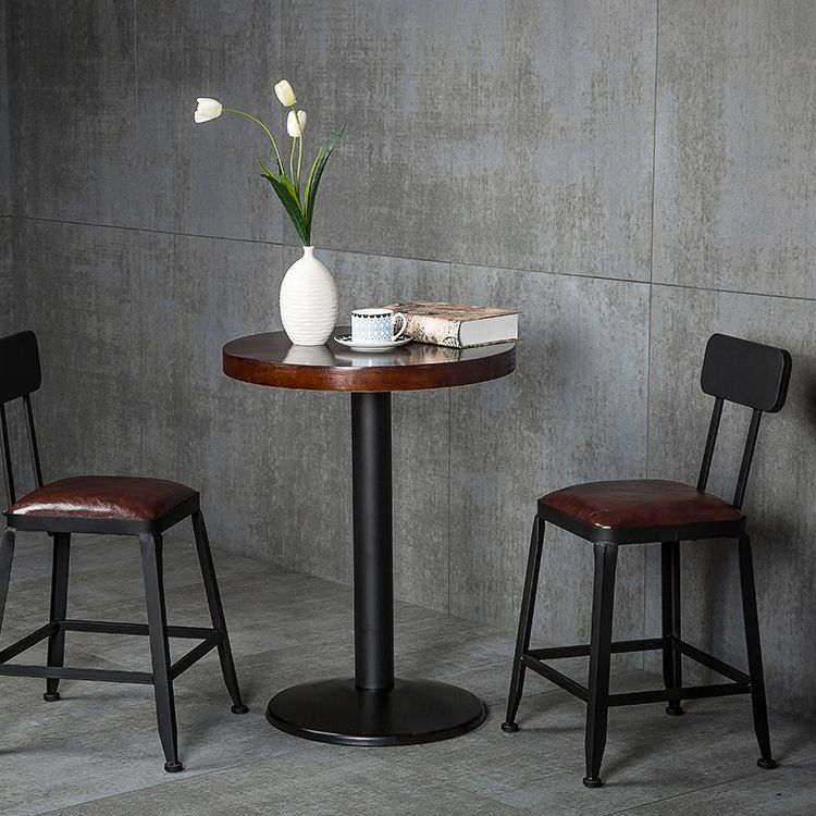 Industrial Round Wood Indoor Bar Dining Table Iron Single Pedestal Bistro Table Clearhalo 'Bar Furniture' 'Bar Tables' 'bar_tables' 'furn' 'furn_bar_tables' 'Furniture' 'furniture_bar_tables' 'Kitchen & Dining Furniture' 'kitchen&dining_furn' 'kitchen' 1200x1200_2a8d5478-f797-4f63-8ec1-61f1b47c66ff