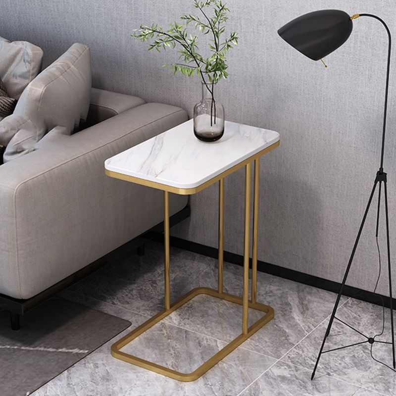 Mid-Century Modern Stone End Table 23.62" H Rectangular Frame Side Table Clearhalo 'Coffee & Accent Tables' 'End & Side Tables' 'end_side_table' 'end_side_tables' 'furn' 'furn_end_side_tables' 'Furniture' 'furniture_end_side_table' 'Living Room Furniture' 1200x1200_2a8edc92-cea3-4144-a0cc-17f7b5bd5668