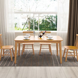 Rubberwood massief houten eettafel Moderne eettafel voor keuken
