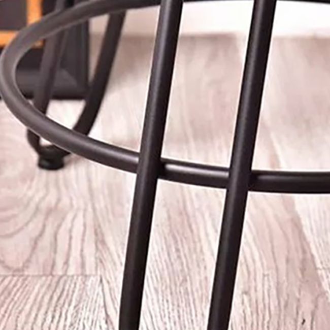 Mesa de altura lateral de estilo rústico tri pin de acento de acento de sofá redondo