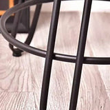 Mesa de altura lateral de estilo rústico tri pin de acento de acento de sofá redondo