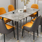 Slate and Metal Table Glam Style Rectangular Dining Table for Home Dining Room Clearhalo 'Dining Tables & Seating' 'Dining Tables' 'dining_table' 'furn' 'furn_dining_table' 'Furniture' 'Kitchen & Dining Furniture' 1200x1200_2a91da97-c731-400d-99b4-218d866f0f3d