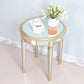 Round Glass Top Side End Table Modernistic Solid Wood 4 Legs End Table Clearhalo 'Coffee & Accent Tables' 'End & Side Tables' 'end_side_tables' 'furn' 'furn_end_side_tables' 'Furniture' 'Living Room Furniture' 1200x1200_2a92e569-6c1d-416f-b5ae-debb45e26700